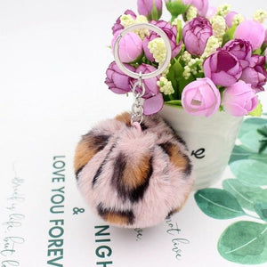 30 Colors Fluffy Fur Pom Pom Keychains Soft Faux Rex Rabbit Fur Ball Car Keyring Pompom Key Chains Women Bag Pendant Jewelry Diy