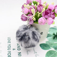 Load image into Gallery viewer, 30 Colors Fluffy Fur Pom Pom Keychains Soft Faux Rex Rabbit Fur Ball Car Keyring Pompom Key Chains Women Bag Pendant Jewelry Diy