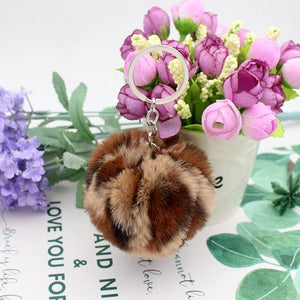 30 Colors Fluffy Fur Pom Pom Keychains Soft Faux Rex Rabbit Fur Ball Car Keyring Pompom Key Chains Women Bag Pendant Jewelry Diy