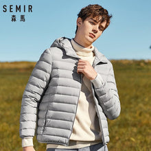 Load image into Gallery viewer, SEMIR brand men down jacket casual fashion winter jacket for men Hooded windbreaker white duck coat male outwear