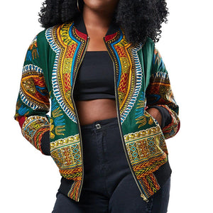 African Print Jacket Women Dashiki Long Sleeve Fashion Dashiki Short Casual Jacket