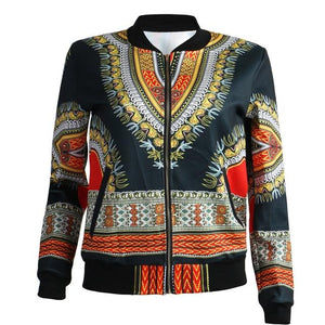 African Print Jacket Women Dashiki Long Sleeve Fashion Dashiki Short Casual Jacket