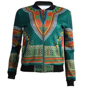 African Print Jacket Women Dashiki Long Sleeve Fashion Dashiki Short Casual Jacket