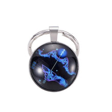 Load image into Gallery viewer, Luminous Zodiac Sign Keychain 12 Constellation Leo Libra Scorpio Sagittarius Pendant Double Face Keyring Key Holder Birthday