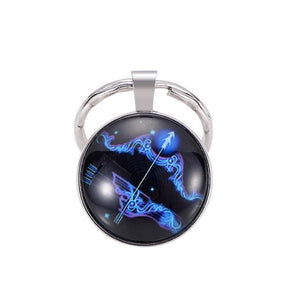 Luminous Zodiac Sign Keychain 12 Constellation Leo Libra Scorpio Sagittarius Pendant Double Face Keyring Key Holder Birthday